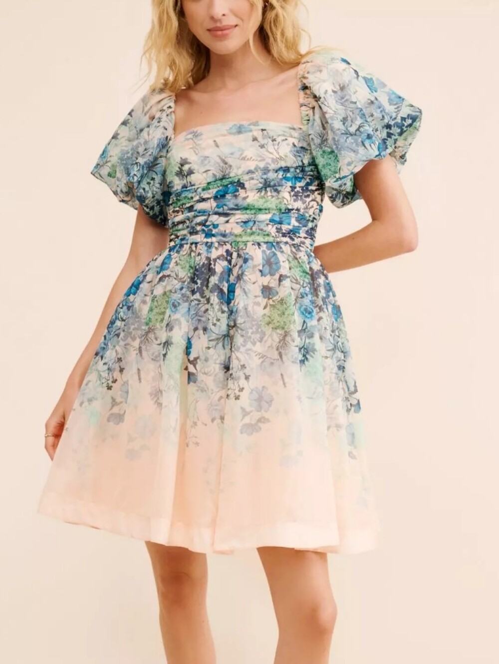 Nuuly x Let Me Be Pink & Blue Floral Mini Dress--1X